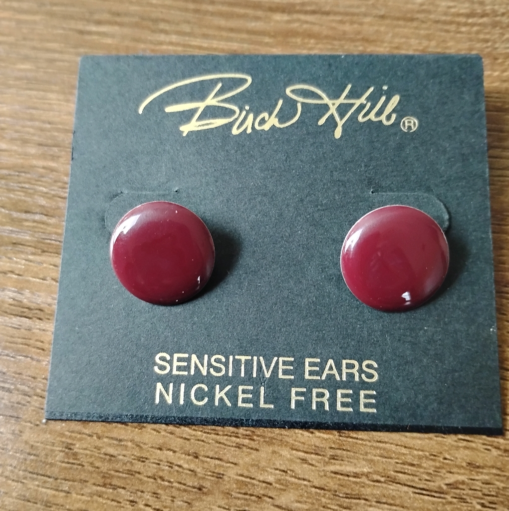 Burgundy Stud Earrings